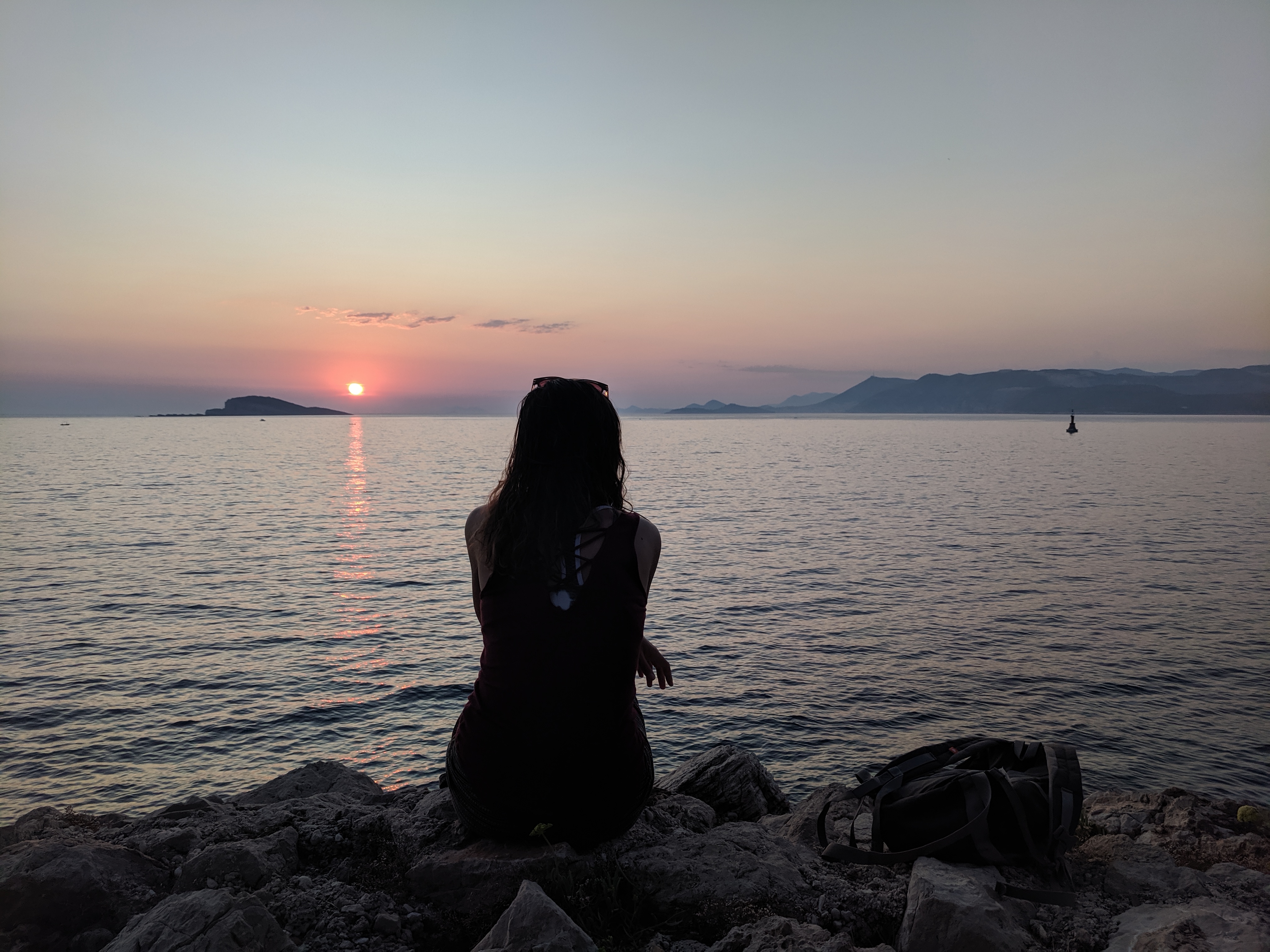 Taking in an epic sunset in Croatia
